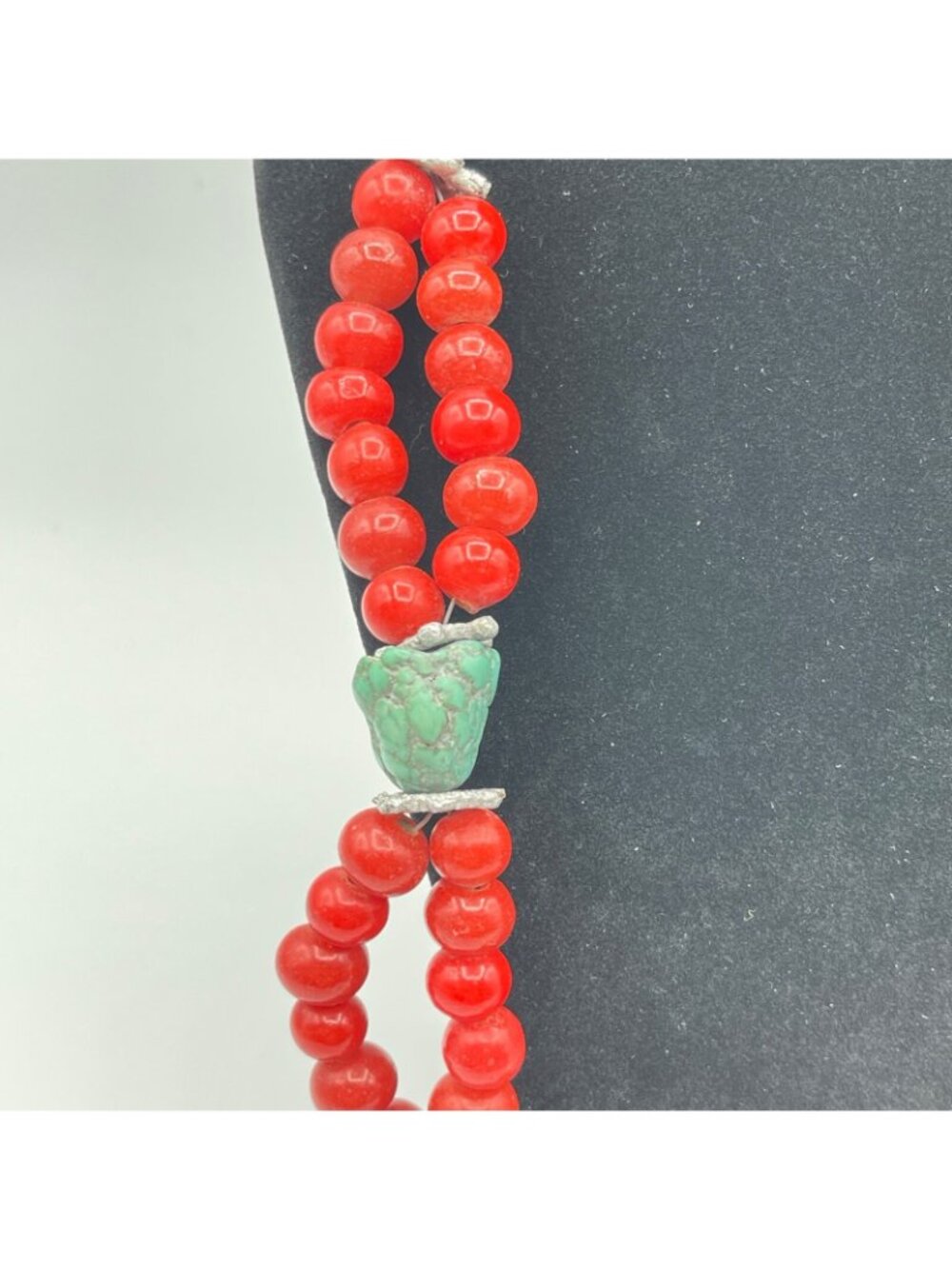 Tibetan Necklace Sherpa Butterscotch Amber and "Coral" Wound Beads RARE Vintage - Picture 4 of 12